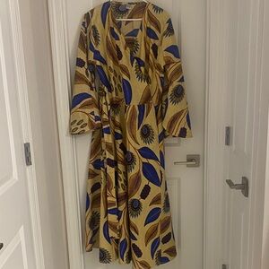 Vibrant Long Sleeve African Patterned Dress